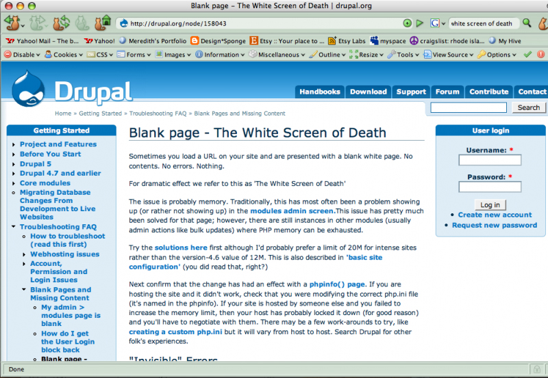 The White Screen of Death - explained
