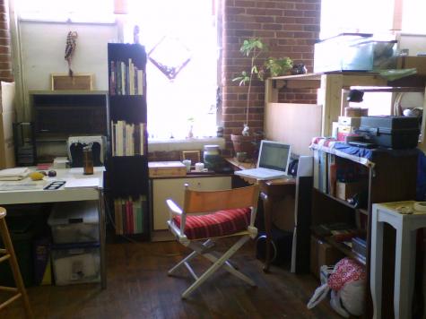 My cozy studio in Providence, March 2009.