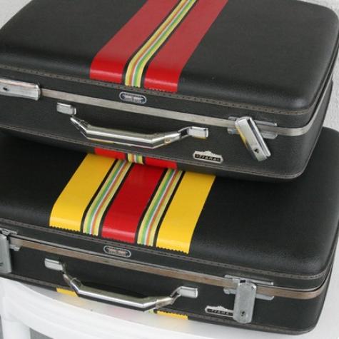 Super cool handpainted vintage luggage by GetReadySetGo