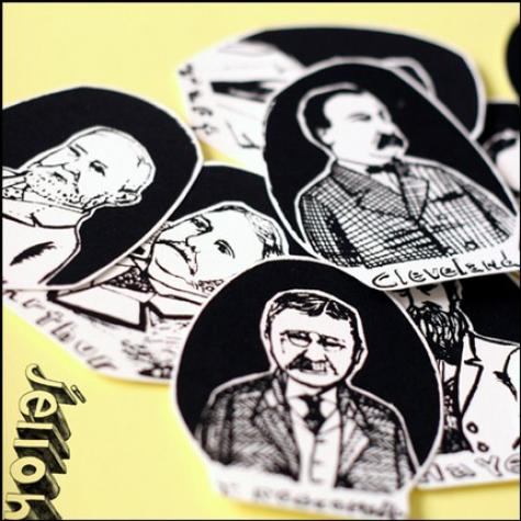 Presidential Facial Hair Hall of Fame Gocco Stickers by jelloh on Etsy
