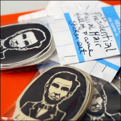 Presidential Facial Hair Hall of Fame Gocco Stickers by jelloh on Etsy