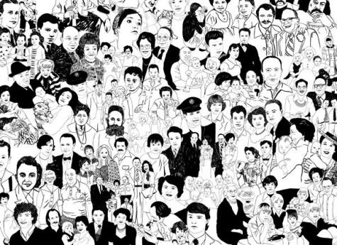 black and white art wallpaper. quot;Family Portraitsquot; wallpaper