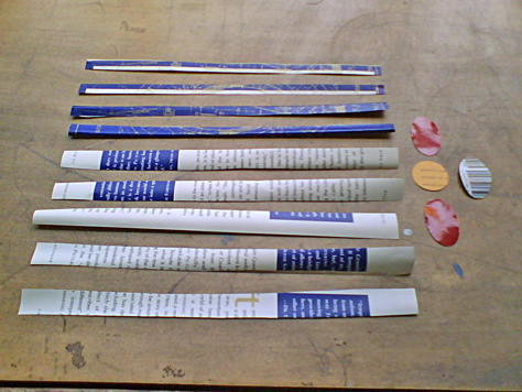 DIY: Upcycled Book Jacket Flower Bows - Cutting the strips and circles