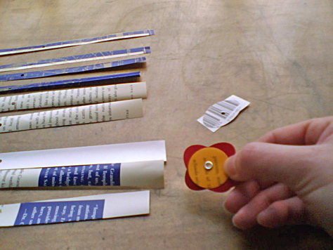DIY: Upcycled Book Jacket Flower Bows - Assembling the pieces