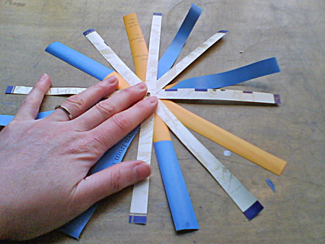 DIY: Upcycled Book Jacket Paper Bows - Assembling the pieces
