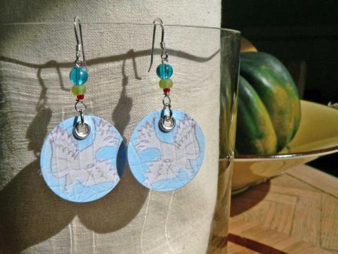 Crostini Designs: Uccellino Circolo Earrings only at Oak Boston
