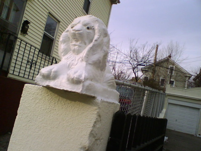 Stone Lion with Googlyeyes