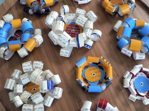DIY: Upcycled Book Jacket Flower Bows - handmade by Meredith Cutler for crostini*VS