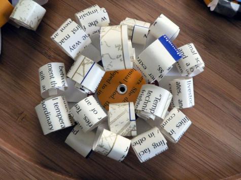 DIY: Upcycled Book Jacket Flower Bows - Handmade by Meredith Cutler for crostini*VS